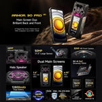 Ulefone Armor 30 Pro โทรศัพท์กันกระแทก, 16GB+512GB, กล้องมองกลางคืน, หน้าจอคู่ 6.95 นิ้ว + 3.4 นิ้ว Android 14 MediaTek Dimensity 7300X Octa Core, เครือข่าย: 5G, OTG, NFC, Armor 30 Pro