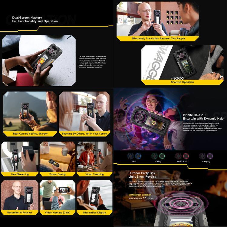 Ulefone Armor 30 Pro โทรศัพท์กันกระแทก, 16GB+512GB, กล้องมองกลางคืน, หน้าจอคู่ 6.95 นิ้ว + 3.4 นิ้ว Android 14 MediaTek Dimensity 7300X Octa Core, เครือข่าย: 5G, OTG, NFC, Armor 30 Pro