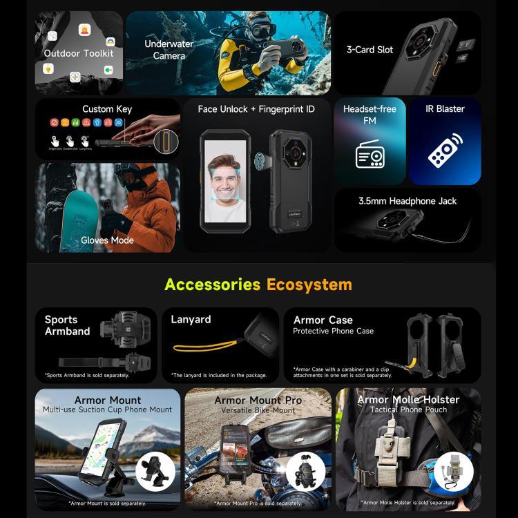 Ulefone Armor X32 Pro 5G, 8GB+256GB, กล้องมองกลางคืน, โทรศัพท์กันกระแทก IP68/IP69K, 5.65 นิ้ว Android 14 MediaTek Dimensity 6300 Octa Core, เครือข่าย: 5G, NFC, OTG, Armor X32 Pro 5G