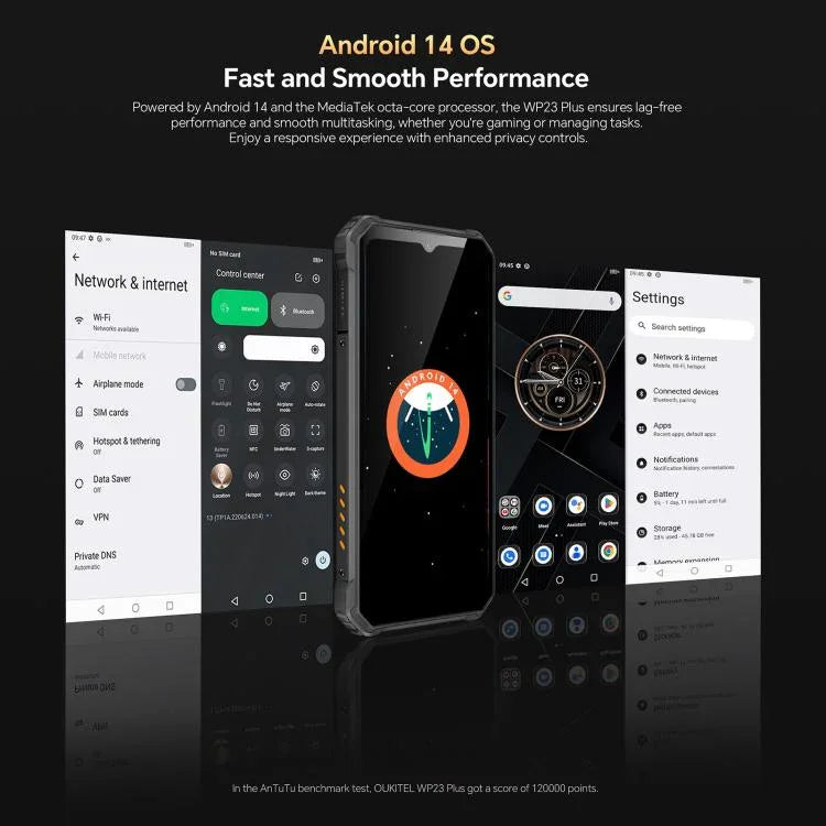 Oukitel WP23 Plus โทรศัพท์กันกระแทก, 8GB+256GB, 6.52 นิ้ว Android 14.0 Unisoc T606 Octa-core, NFC, OTG, เครือข่าย: 4G, WP23 Plus 8GB+256GB