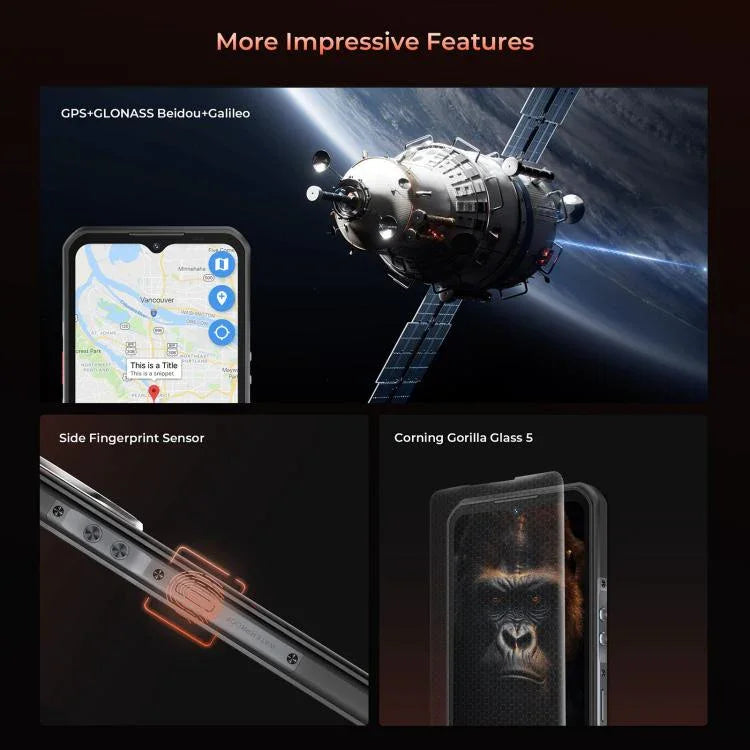 Oukitel WP55 Pro 5G โทรศัพท์กันกระแทก, 16GB+512GB, กล้อง 108MP, สแกนนิ้วมือ, 6.6 นิ้ว Android 15 MediaTek Dimensity 7025 Octa Core, NFC, OTG, เครือข่าย: 5G, WP55 Pro