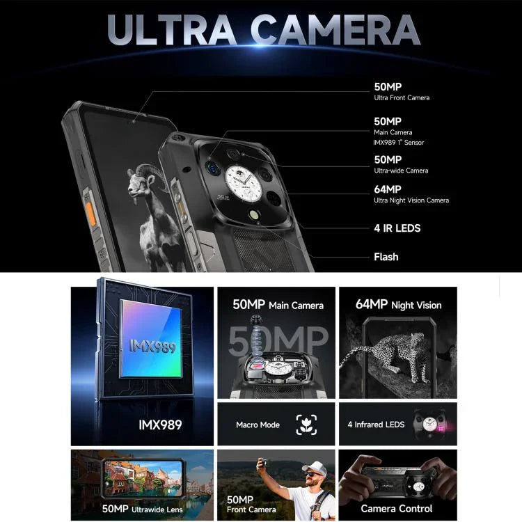 Ulefone Armor 28 Pro โทรศัพท์กันกระแทก, 16GB+512GB, มองเห็นในที่มืด, 10600mAh, 6.67 นิ้ว + 1.04 นิ้ว Android 15 MediaTek Dimensity 7300 Octa Core, เครือข่าย: 5G, NFC