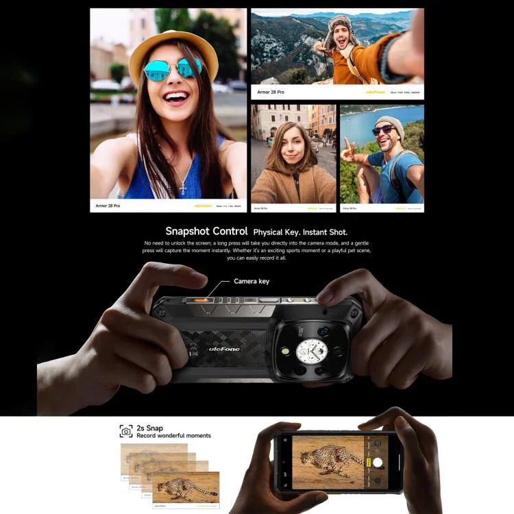 Ulefone Armor 28 Pro โทรศัพท์กันกระแทก, 16GB+512GB, มองเห็นในที่มืด, 10600mAh, 6.67 นิ้ว + 1.04 นิ้ว Android 15 MediaTek Dimensity 7300 Octa Core, เครือข่าย: 5G, NFC