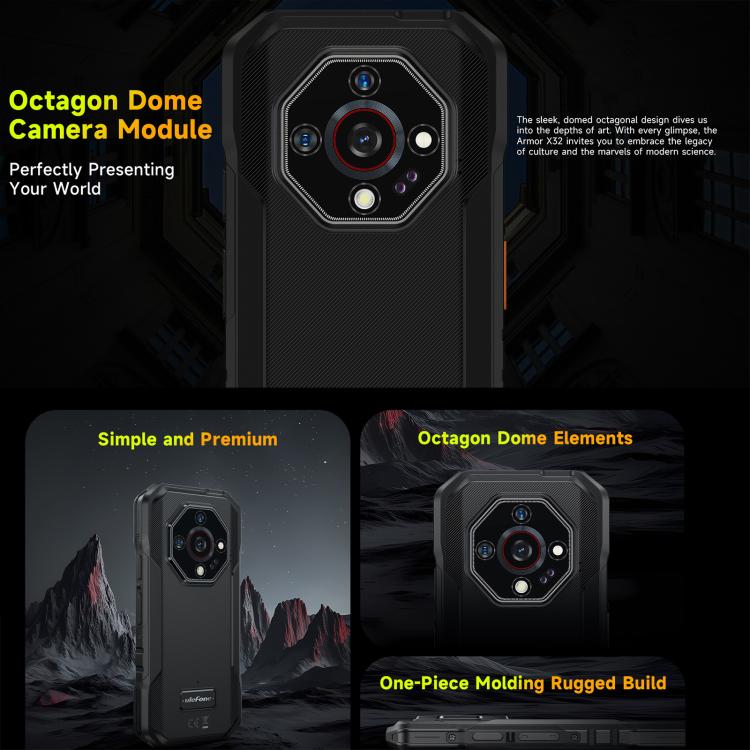 Ulefone Armor X32 โทรศัพท์กันกระแทก, 8GB+256GB, มองเห็นในที่มืด, 5.65 นิ้ว Android 14 MediaTek Helio G91 Octa Core, เครือข่าย: 4G, NFC, OTG