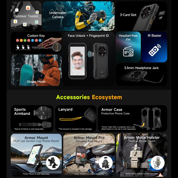Ulefone Armor X32 โทรศัพท์กันกระแทก, 8GB+256GB, มองเห็นในที่มืด, 5.65 นิ้ว Android 14 MediaTek Helio G91 Octa Core, เครือข่าย: 4G, NFC, OTG