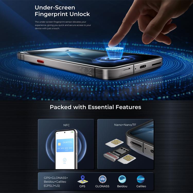 Oukitel WP200 Pro 5G โทรศัพท์กันกระแทก, 24GB+1TB, สแกนนิ้วมือบนหน้าจอ, 6.7 นิ้ว Android 15.0 MTK Dimensity 8200 Octa-Core, NFC, OTG, เครือข่าย: 5G