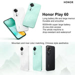 Honor Play 60, 6GB+128GB, สแกนลายนิ้วมือด้านข้าง, 6.61 นิ้ว MagicOS 9.0 Dimensity 6300 Octa Core, เครือข่าย: 5G, OTG, Play 60, 6GB+128GB, 6GB+128GB