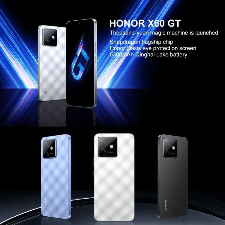 Honor X60 GT, 12GB+256GB, สแกนนิ้วมือบนหน้าจอ, 6.7 นิ้ว MagicOS 9.0 Android 15.0 Snapdragon 8+ Gen 1 Octa Core, เครือข่าย: 5G, OTG, NFC, 12GB+256GB