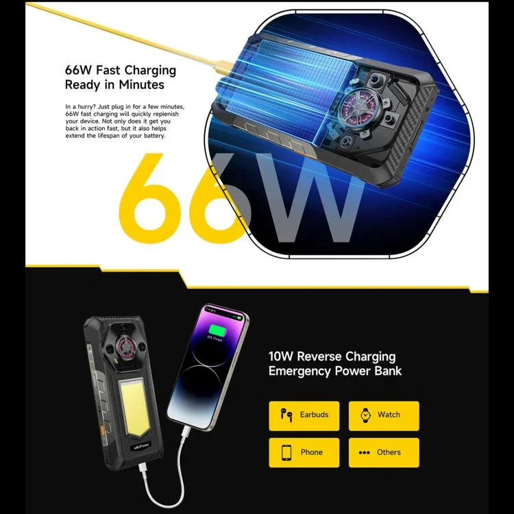 Ulefone Armor 30, 12GB+512GB, กล้องมองเห็นในที่มืด, โทรศัพท์กันน้ำกันฝุ่น IP68/IP69K, 6.95 นิ้ว Android 15 MediaTek Helio G100 Octa Core, เครือข่าย: 4G, NFC, OTG, Armor 30