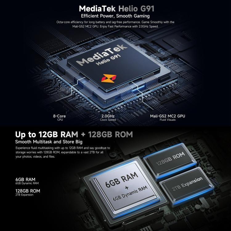 Ulefone Armor X16, 6GB+128GB, กล้องมองเห็นในที่มืด, โทรศัพท์กันน้ำกันฝุ่น IP68/IP69K, 6.56 นิ้ว Android 15 MediaTek Helio G91 Octa Core, เครือข่าย: 4G, NFC, OTG, Armor X16, 6GB+128GB