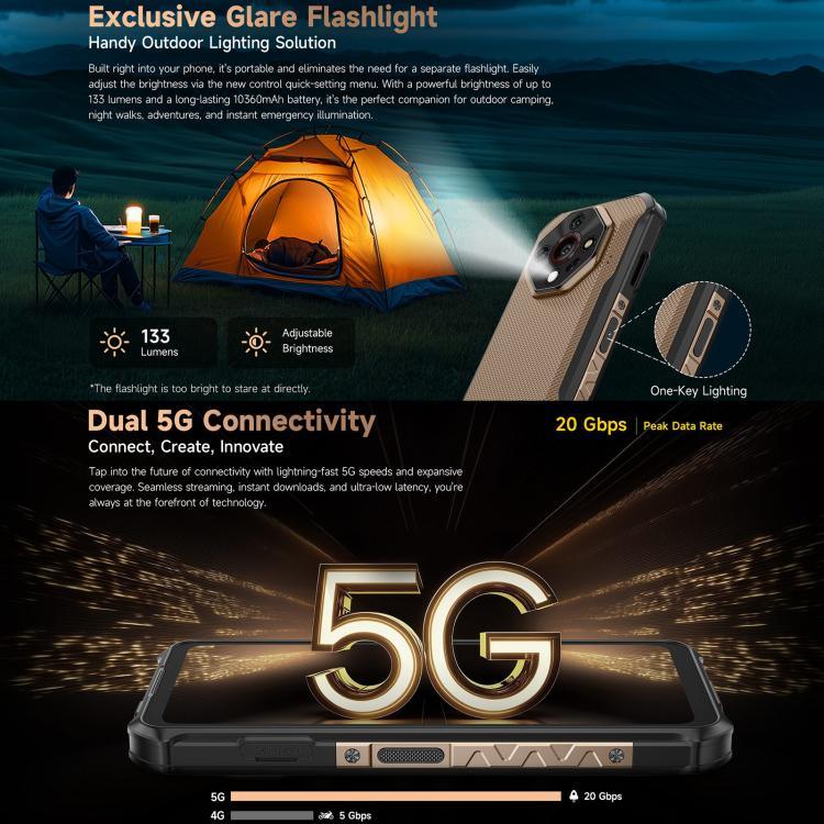 Ulefone Armor X16 Pro, 5GB+256GB, กล้องมองเห็นในที่มืด, โทรศัพท์กันน้ำกันฝุ่น IP68/IP69K, 6.56 นิ้ว Android 15 MediaTek Dimensity 6300 Octa Core, เครือข่าย: 5G, NFC, OTG, Armor X16 Pro, 8GB+256GB