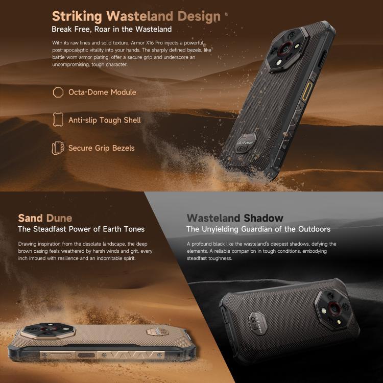 Ulefone Armor X16 Pro, 5GB+256GB, กล้องมองเห็นในที่มืด, โทรศัพท์กันน้ำกันฝุ่น IP68/IP69K, 6.56 นิ้ว Android 15 MediaTek Dimensity 6300 Octa Core, เครือข่าย: 5G, NFC, OTG, Armor X16 Pro, 8GB+256GB