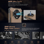 Ulefone Armor X16 Pro, 5GB+256GB, กล้องมองเห็นในที่มืด, โทรศัพท์กันน้ำกันฝุ่น IP68/IP69K, 6.56 นิ้ว Android 15 MediaTek Dimensity 6300 Octa Core, เครือข่าย: 5G, NFC, OTG, Armor X16 Pro, 8GB+256GB
