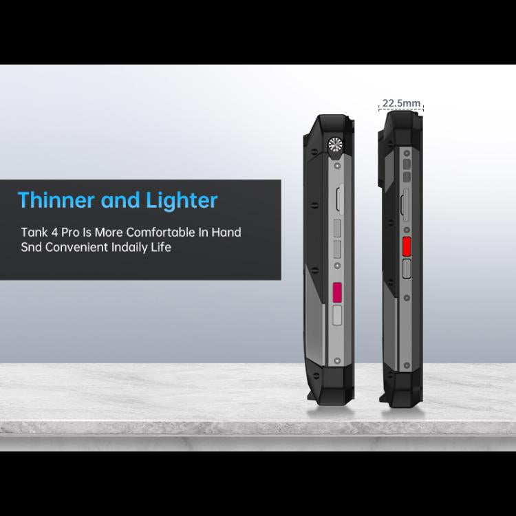 Unihertz Tank 4 Pro โทรศัพท์กันกระแทกพร้อมโปรเจคเตอร์, 16GB+512GB, กล้องมองกลางคืน, หน้าจอ 6.73 นิ้ว Android 13 Dimensity 8300 Octa Core, เครือข่าย: 5G, NFC, 16GB+512GB