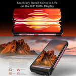 Oukitel WP56 โทรศัพท์กันกระแทก, 12GB+512GB, กล้อง 108MP, ระบบสแกนลายนิ้วมือ, 6.8 นิ้ว Android 15 MTK Dimensity 7050 Octa Core, NFC, OTG, เครือข่าย: 5G