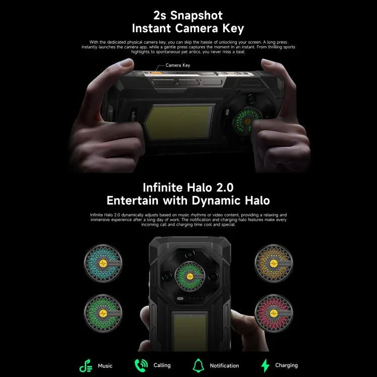 Ulefone Armor 33 โทรศัพท์กันกระแทก, 12GB+512GB, 6.95 นิ้ว Android 15 MediaTek Helio G100 Octa Core, เครือข่าย: 4G, OTG, NFC, ไฟ LED, Armor 33