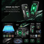 Ulefone Armor 33 Pro โทรศัพท์กันกระแทก, 16GB+512GB, กล้องมองเห็นในที่มืด, 6.95 นิ้ว + 3.4 นิ้ว จอคู่ Android 14 MediaTek Dimensity 7300X Octa Core, เครือข่าย: 5G, OTG, NFC, Armor 33 Pro