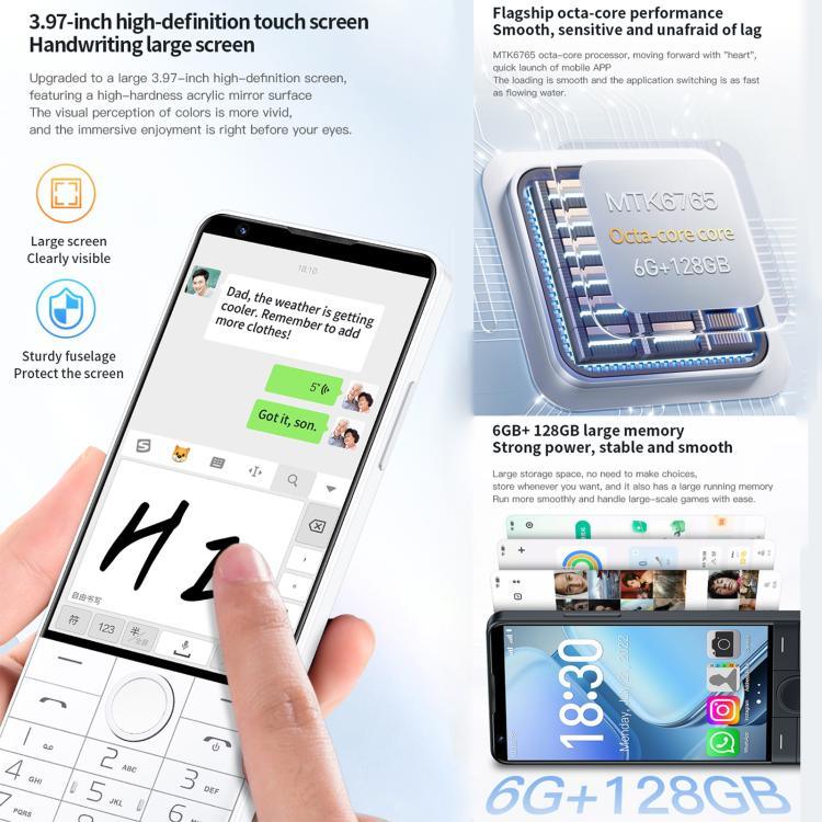 DOOV R70 โทรศัพท์ปุ่มกด, 6GB+128GB, 4 นิ้ว Android 13 Mediatek MT6762 Octa Core, เครือข่าย: 4G, รองรับ Google Store, ไม่มีกล้อง, ไม่มีกล้อง