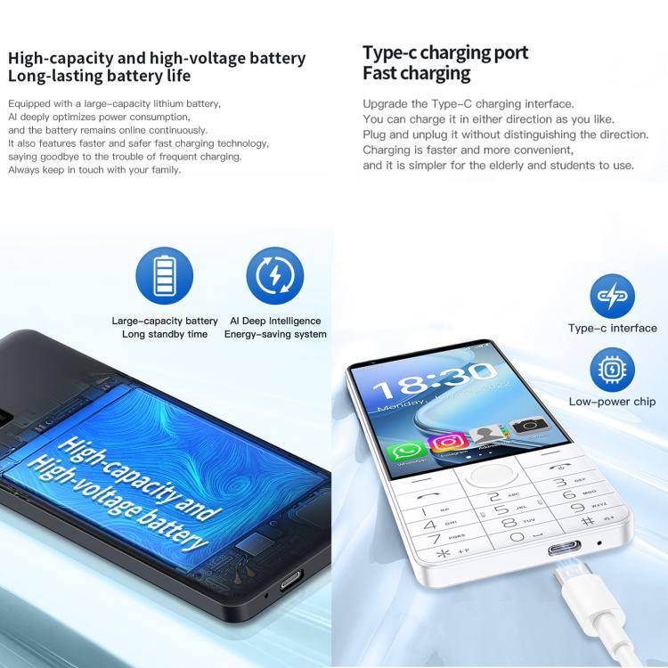 DOOV R70 โทรศัพท์ปุ่มกด, 6GB+128GB, 4 นิ้ว Android 13 Mediatek MT6762 Octa Core, เครือข่าย: 4G, รองรับ Google Store, ไม่มีกล้อง, ไม่มีกล้อง