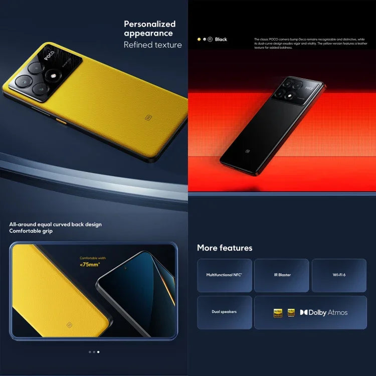Xiaomi POCO X6 Pro Global, 12GB+512GB, สแกนลายนิ้วมือบนหน้าจอ, 6.67 นิ้ว Xiaomi HyperOS MediaTek Dimensity 8300-Ultra Octa Core 3.35GHz, NFC, เครือข่าย: 5G