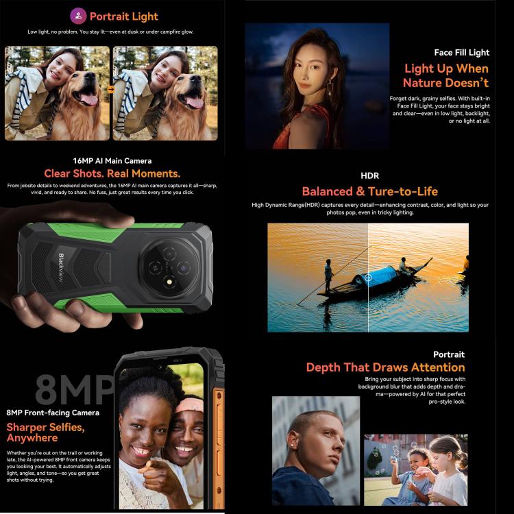 Blackview FORT 1, 4GB+128GB, 6.56 นิ้ว Android 15 Unisoc UMS9230E T615 Octa Core, เครือข่าย: 4G, OTG, NFC, 4GB+128GB