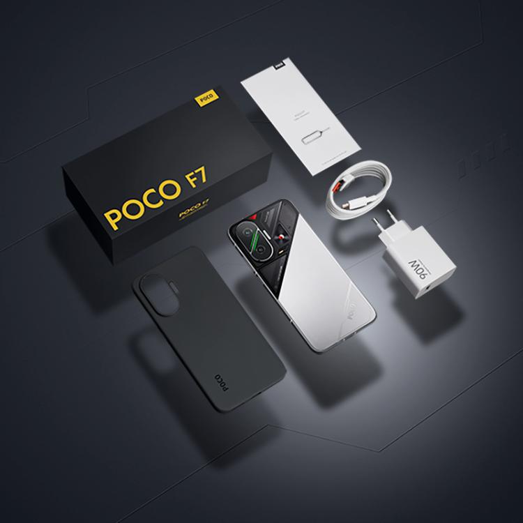 Xiaomi POCO F7 Global, 12GB+256GB, สแกนลายนิ้วมือบนหน้าจอ, 6.83 นิ้ว Xiaomi HyperOS 2 Snapdragon 8s Gen 4 Octa Core, NFC, เครือข่าย: 5G, 12GB+256GB