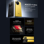 Xiaomi POCO F7 Ultra Global, 12GB+256GB, สแกนลายนิ้วมือบนหน้าจอ, 6.67 นิ้ว Xiaomi HyperOS 2 Snapdragon 8 Elite Octa Core, NFC, เครือข่าย: 5G, 12GB+256GB