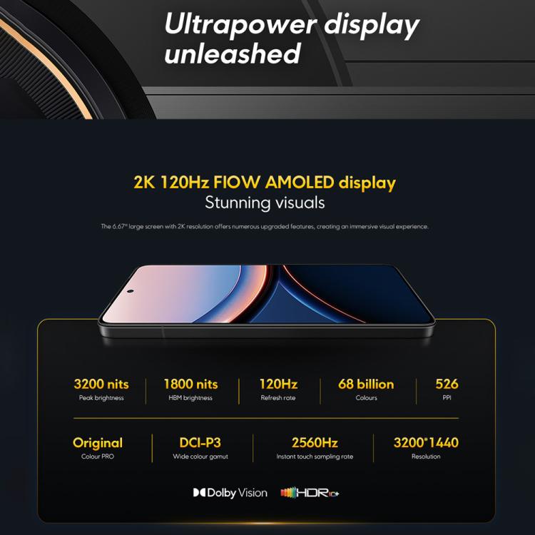 Xiaomi POCO F7 Ultra Global, 12GB+256GB, สแกนลายนิ้วมือบนหน้าจอ, 6.67 นิ้ว Xiaomi HyperOS 2 Snapdragon 8 Elite Octa Core, NFC, เครือข่าย: 5G, 12GB+256GB
