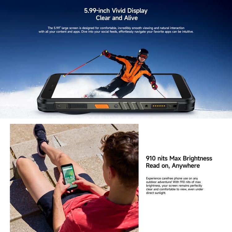 Ulefone RugKing, 8GB+256GB, โทรศัพท์กันน้ำกันฝุ่น IP68/IP69K, 5.99 นิ้ว Android 15 Unisoc T7255 Octa Core, เครือข่าย: 4G, NFC, OTG, RugKing, 8GB+256GB