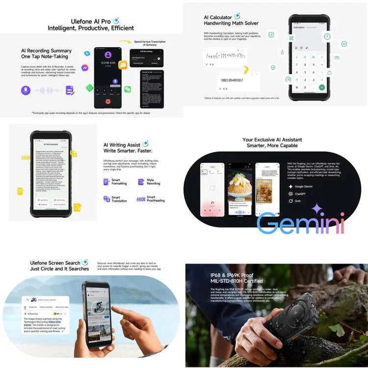 Ulefone RugKing, 8GB+256GB, โทรศัพท์กันน้ำกันฝุ่น IP68/IP69K, 5.99 นิ้ว Android 15 Unisoc T7255 Octa Core, เครือข่าย: 4G, NFC, OTG, RugKing, 8GB+256GB