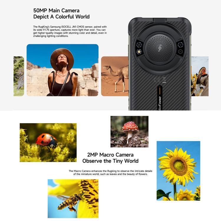 Ulefone RugKing, 8GB+256GB, โทรศัพท์กันน้ำกันฝุ่น IP68/IP69K, 5.99 นิ้ว Android 15 Unisoc T7255 Octa Core, เครือข่าย: 4G, NFC, OTG, RugKing, 8GB+256GB