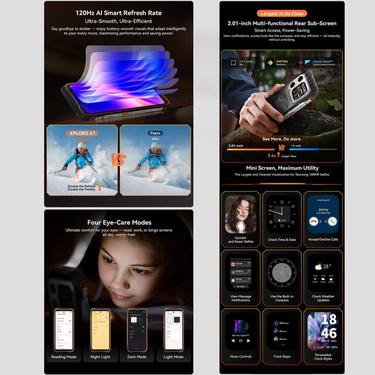 Blackview XPLORE X1, 12GB+256GB, 6.78 นิ้ว Android 15 Dimensity 7050 MT8791V/HZA Octa Core, เครือข่าย: 5G, OTG, NFC, XPLORE X1 12GB+256GB