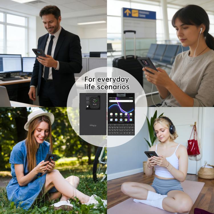 Unihertz Titan 2 โทรศัพท์คีย์บอร์ด QWERTY, 12GB+512GB, สแกนลายนิ้วมือ, 4.5 นิ้ว + 2 นิ้ว Android 15 Dimensity 7300 5G Octa-Core, เครือข่าย: 5G, NFC, OTG
