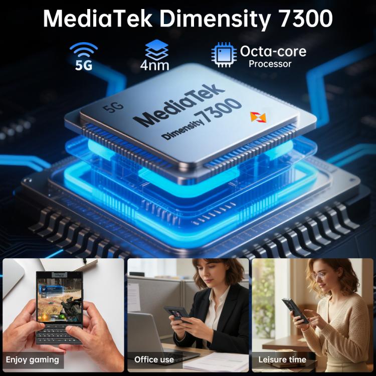 Unihertz Titan 2 โทรศัพท์คีย์บอร์ด QWERTY, 12GB+512GB, สแกนลายนิ้วมือ, 4.5 นิ้ว + 2 นิ้ว Android 15 Dimensity 7300 5G Octa-Core, เครือข่าย: 5G, NFC, OTG