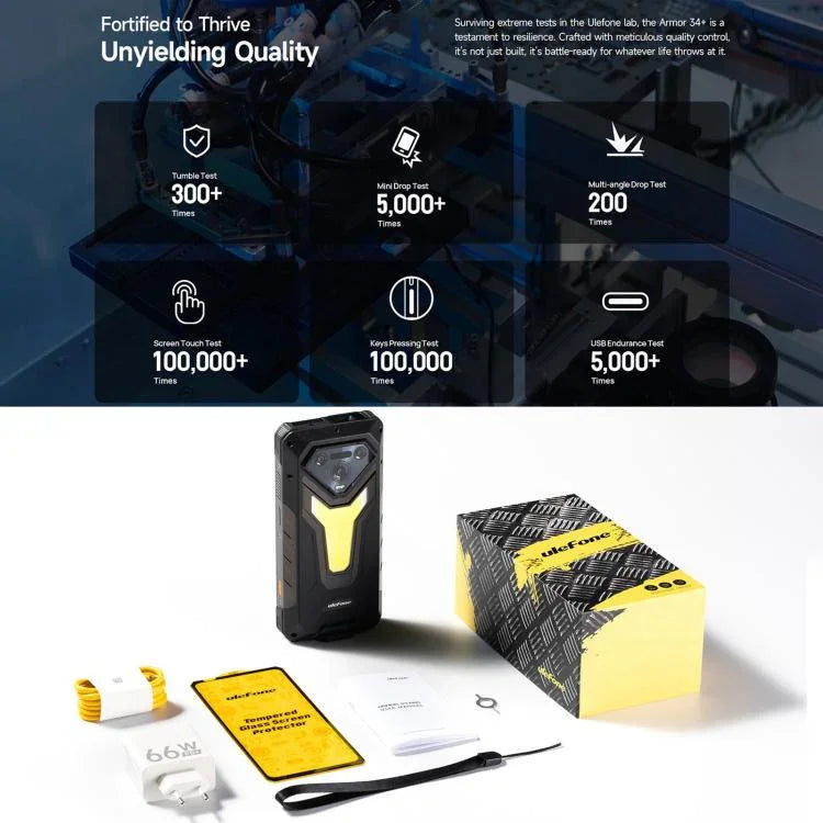 Ulefone Armor 34 Pro+ โปรเจคเตอร์, 16GB+512GB, มองเห็นในที่มืด, โทรศัพท์กันน้ำกันฝุ่น IP68/IP69K, 6.95 นิ้ว Android 15 MediaTek Dimensity 7400X Octa Core, เครือข่าย: 5G, NFC, OTG, Armor 34 Pro+