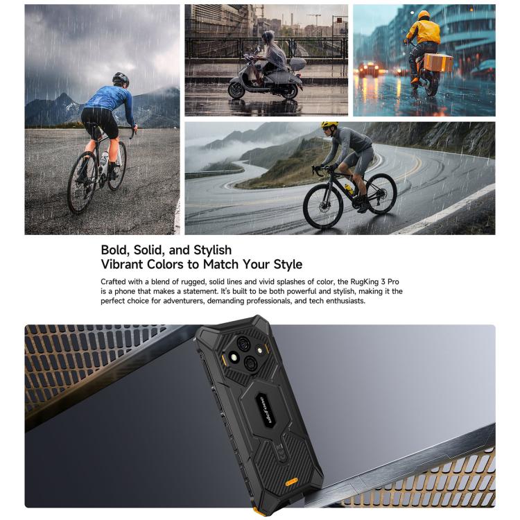 Ulefone RugKing 3 Pro, 8GB+128GB, โทรศัพท์กันน้ำกันฝุ่น IP68/IP69K, 6.56 นิ้ว Android 15 Unisoc T7250 Octa Core, เครือข่าย: 4G, NFC, OTG, RugKing 3 Pro, RugKing 3 Pro, 8GB+128GB