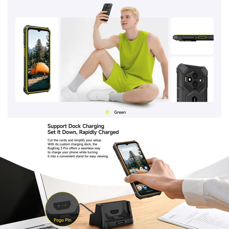 Ulefone RugKing 3 Pro, 8GB+128GB, โทรศัพท์กันน้ำกันฝุ่น IP68/IP69K, 6.56 นิ้ว Android 15 Unisoc T7250 Octa Core, เครือข่าย: 4G, NFC, OTG, RugKing 3 Pro, RugKing 3 Pro, 8GB+128GB