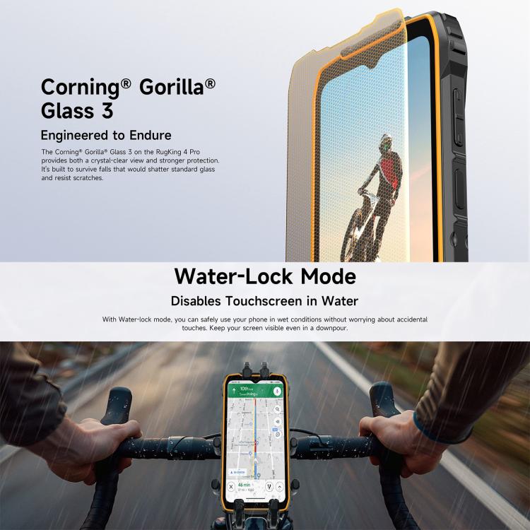 Ulefone RugKing 4 Pro, 8GB+256GB, โทรศัพท์กันน้ำกันฝุ่น IP68/IP69K, 6.56 นิ้ว Android 15 Unisoc T7250 Octa Core, เครือข่าย: 4G, NFC, OTG, RugKing 4 Pro, RugKing 4 Pro, 8GB+256GB