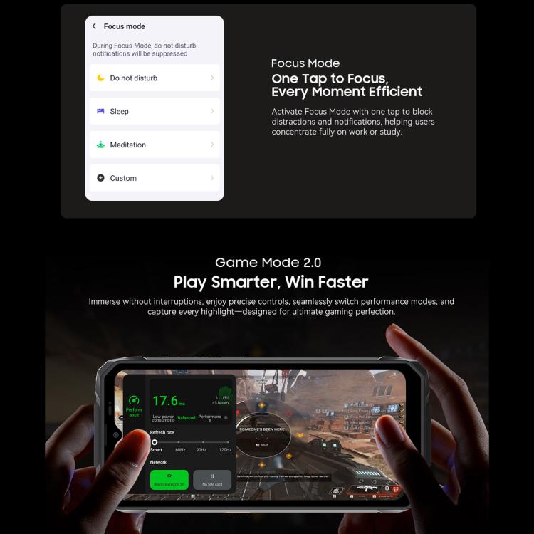 Blackview ROCK 1 โทรศัพท์กันกระแทก, 8GB+256GB, 6.56 นิ้ว Android 16 MT6769V/CB Helio G81 Octa Core, เครือข่าย: 4G, OTG, NFC, ROCK 1 8GB+256GB
