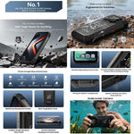 Blackview ROCK 1 โทรศัพท์กันกระแทก, 8GB+256GB, 6.56 นิ้ว Android 16 MT6769V/CB Helio G81 Octa Core, เครือข่าย: 4G, OTG, NFC, ROCK 1 8GB+256GB