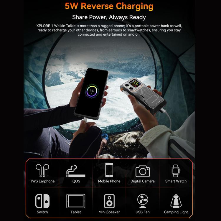 Blackview XPLORE 1 โทรศัพท์กันกระแทกพร้อมวิทยุสื่อสาร, 12GB+256GB, 6.78 นิ้ว Android 15 Dimensity 7050 MT8791V/HZA Octa Core, เครือข่าย: 5G, OTG, NFC, XPLORE 1 วิทยุสื่อสาร 12GB+256GB