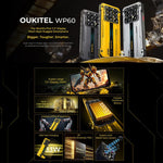 โทรศัพท์ Oukitel WP60 ทนทาน, 8GB+256GB, กล้องมองกลางคืน, กล้อง 108MP, สแกนลายนิ้วมือด้านข้าง, 7.2 นิ้ว Android 15 MediaTek Dimensity 7025 Octa Core, NFC, OTG, เครือข่าย: 5G, 8GB+256GB