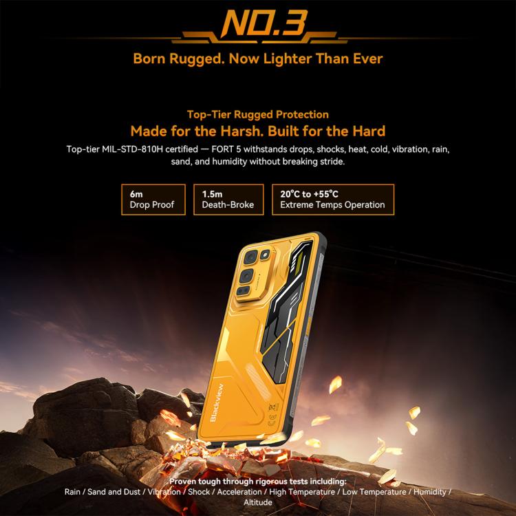 Blackview Oscal FORT 5, 12GB+256GB, 6.78 นิ้ว Android 16 Mediatek MT8781 Helio G100 Octa Core, เครือข่าย: 4G, OTG, NFC