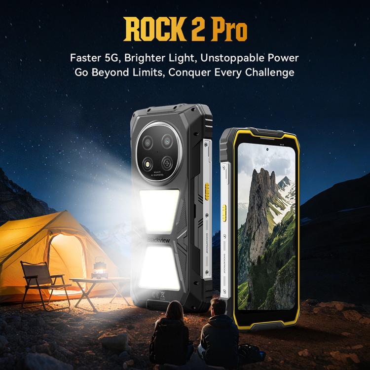 Blackview ROCK 2 Pro โทรศัพท์กันกระแทก, 8GB+256GB, 6.67 นิ้ว Android 16 Unisoc UMS9620 T8100 Octa Core, เครือข่าย: 5G, OTG, NFC