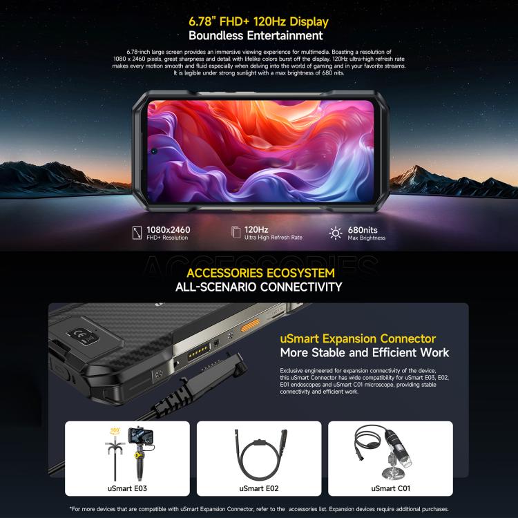 โทรศัพท์กันกระแทก Ulefone Armor 27T+, 12GB+256GB, กล้องถ่ายภาพความร้อน, กล้องมองกลางคืน, แบตเตอรี่ 10600mAh, 6.78 นิ้ว Android 14 MediaTek Helio G99 Octa Core, เครือข่าย: 4G, NFC, OTG, Armor 27T+
