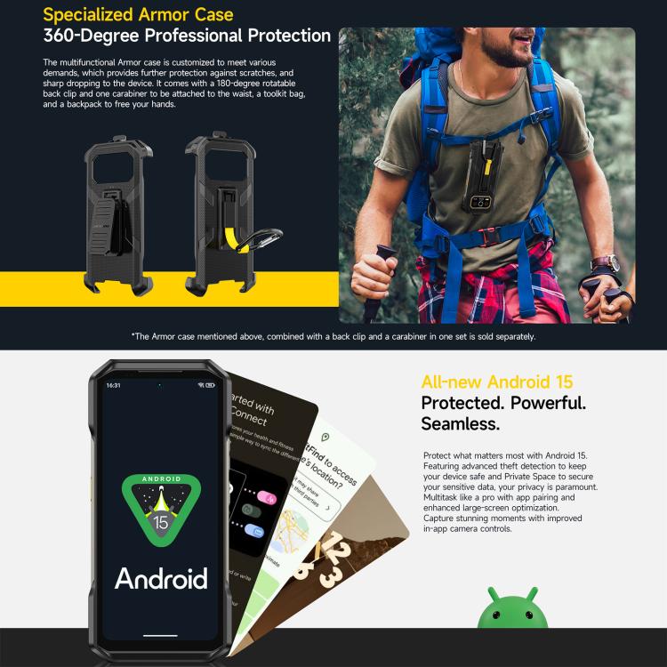 โทรศัพท์กันกระแทก Ulefone Armor 27T+, 12GB+256GB, กล้องถ่ายภาพความร้อน, กล้องมองกลางคืน, แบตเตอรี่ 10600mAh, 6.78 นิ้ว Android 14 MediaTek Helio G99 Octa Core, เครือข่าย: 4G, NFC, OTG, Armor 27T+
