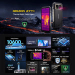 โทรศัพท์กันกระแทก Ulefone Armor 27T+, 12GB+256GB, กล้องถ่ายภาพความร้อน, กล้องมองกลางคืน, แบตเตอรี่ 10600mAh, 6.78 นิ้ว Android 14 MediaTek Helio G99 Octa Core, เครือข่าย: 4G, NFC, OTG, Armor 27T+