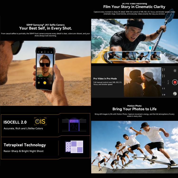 Blackview ROCK 3 โทรศัพท์กันกระแทก, กล้องถ่ายภาพความร้อน, 8GB+256GB, 6.78 นิ้ว Android 16 MT8781 Helio G100 Octa Core, เครือข่าย: 4G, OTG, NFC