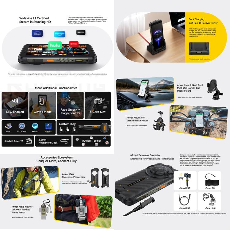 Ulefone RugKing, 8GB+128GB, โทรศัพท์กันน้ำกันฝุ่น IP68/IP69K, 5.99 นิ้ว Android 15 Unisoc T7255 Octa Core, เครือข่าย: 4G, NFC, OTG, RugKing, 8GB+128GB