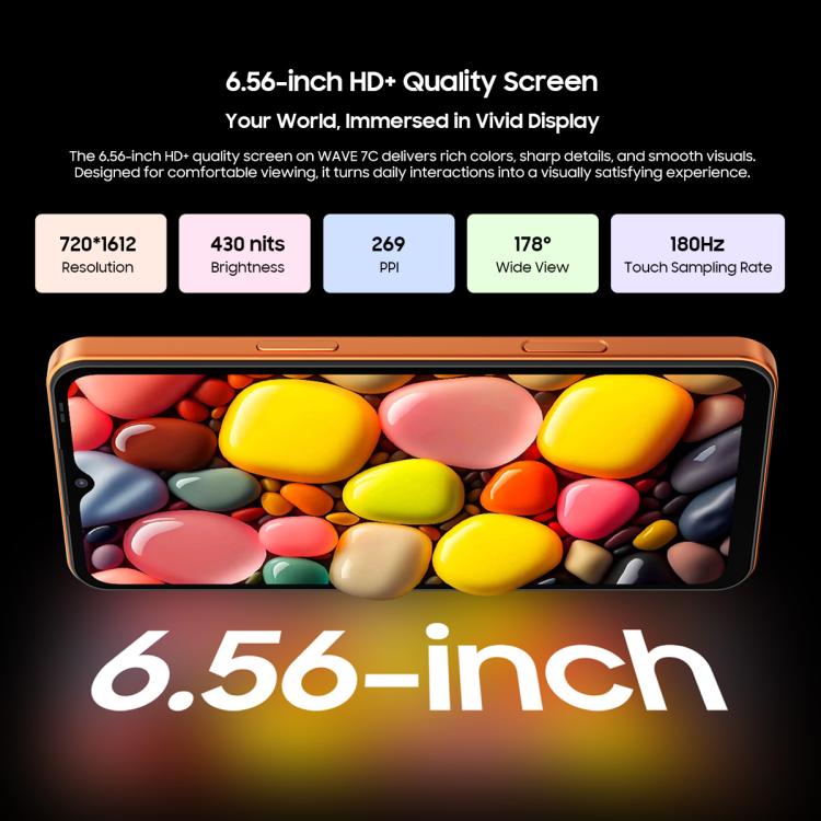 Blackview WAVE 7C, 4GB+64GB, 6.56 นิ้ว Android 16 Unisoc UMS312 Tiger T310 Quad Core, เครือข่าย: 4G, OTG, 4GB+64GB